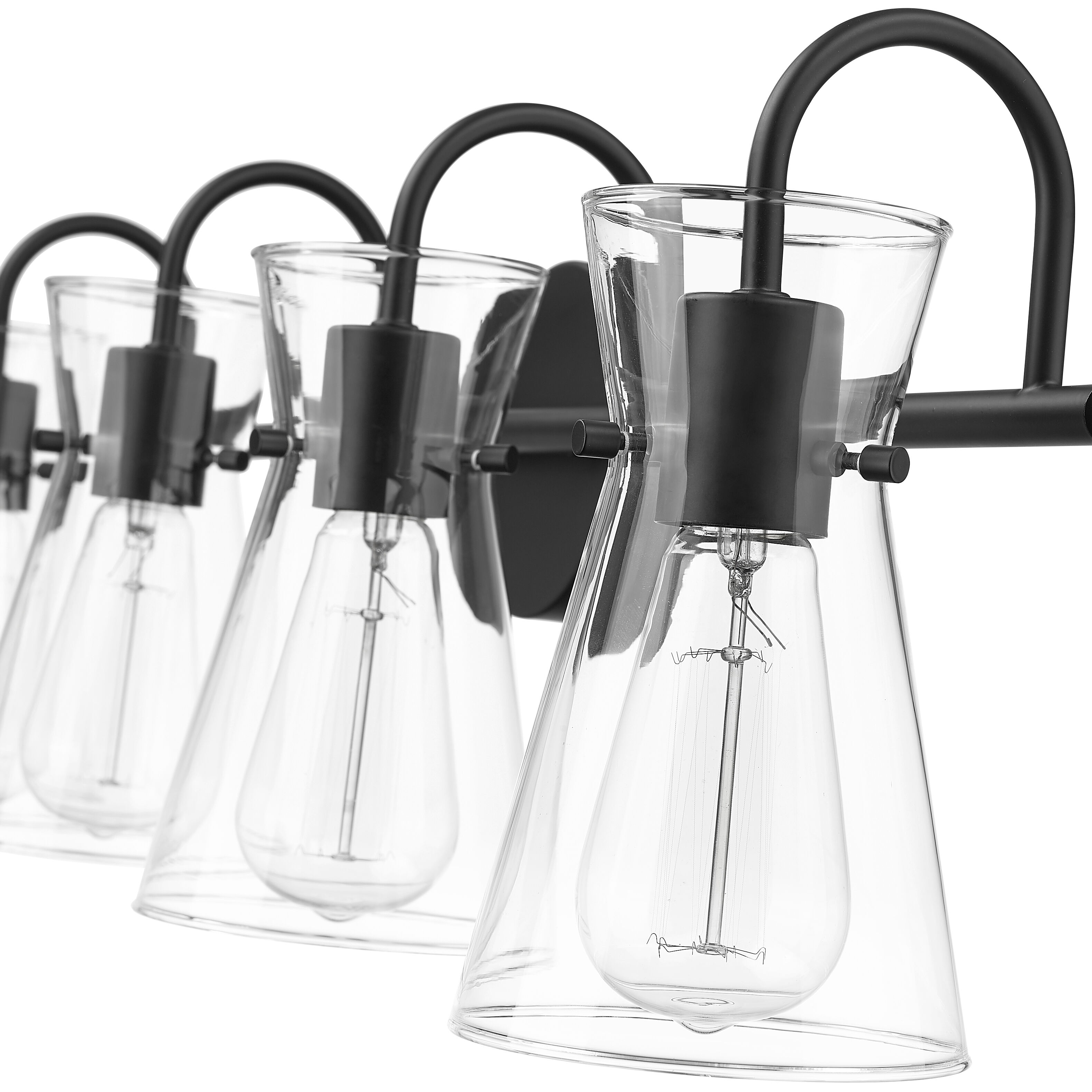 Camellia 4 Light 30.7 inch Matte Black Bathroom Vanity Light Wall Light